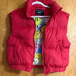 Posh Red Puffer Vest for Women